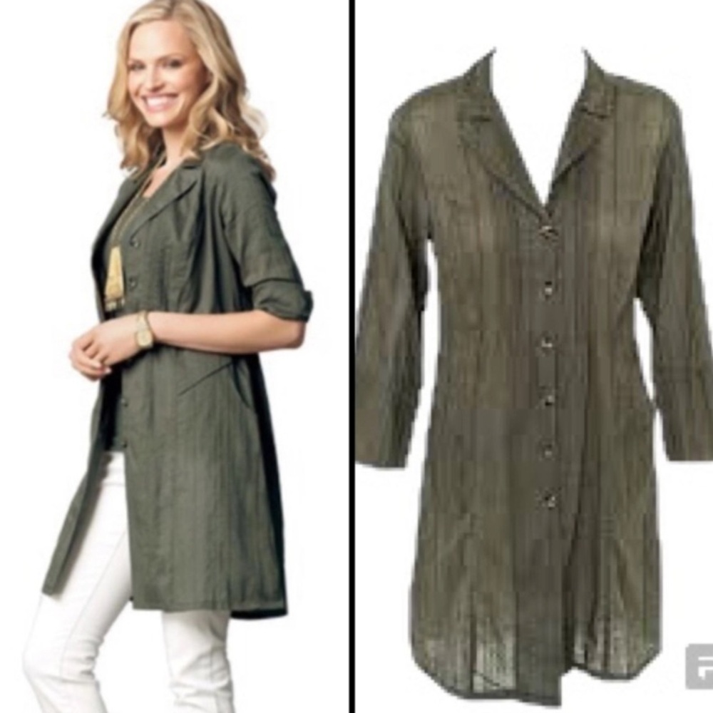 Cabi Got You Covered Army Green Tunic/Jacket Size Small Style #341